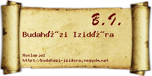 Budaházi Izidóra névjegykártya